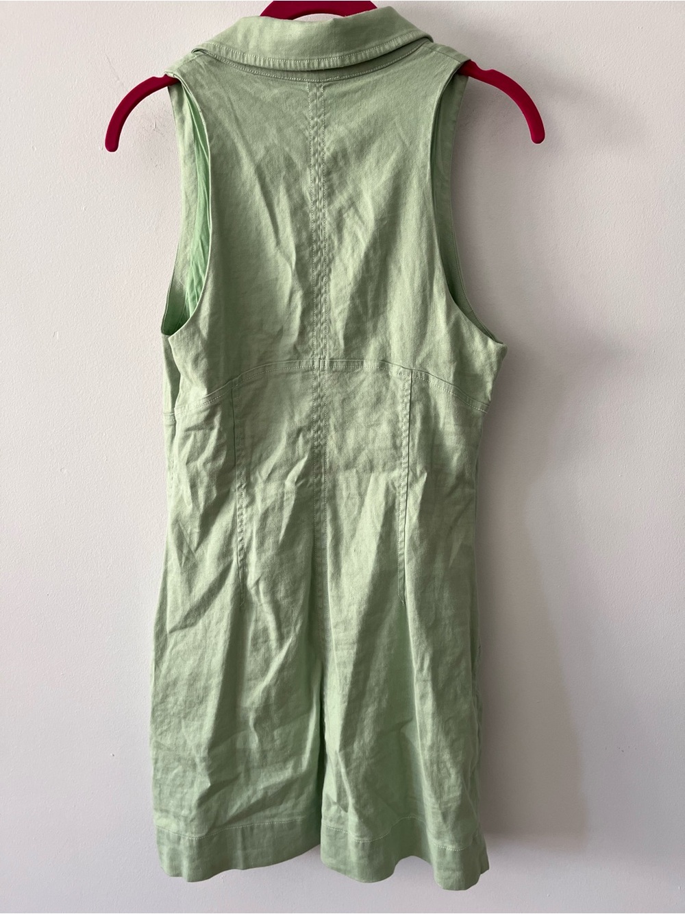 NWT Maeve Anthropology Green Sleeveless Button-Front Mini Dress Sz MP - Picture 6 of 11